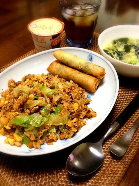 納豆キムチ炒飯と昨日の残り物(ؓؒؒؑؑؖؔؓؒؐؐ⁼̴̀ωؘؙؖؕؔؓؒؑؐؕ⁼̴̀ )|sachieさん