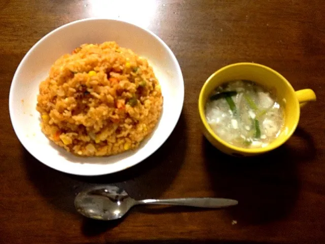 チーズinチキンライス＆餃子スープ|大本さん