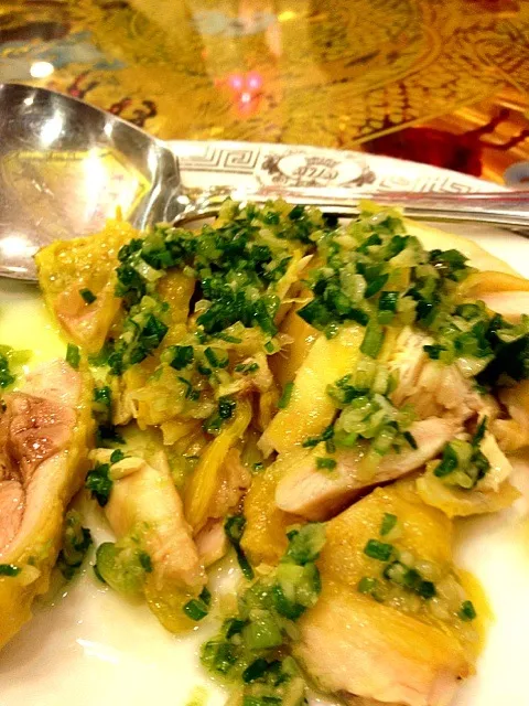 cantonese chicken with spring onion and ginger oil|saromwetさん