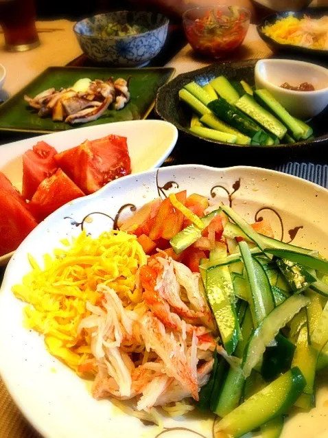 冷麺&採れたて新鮮野菜だらけ♡|かなさん