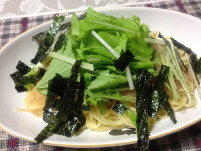 納豆と水菜の和風パスタ|yasbongさん