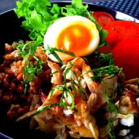 納豆ほぐしホッケそうめん