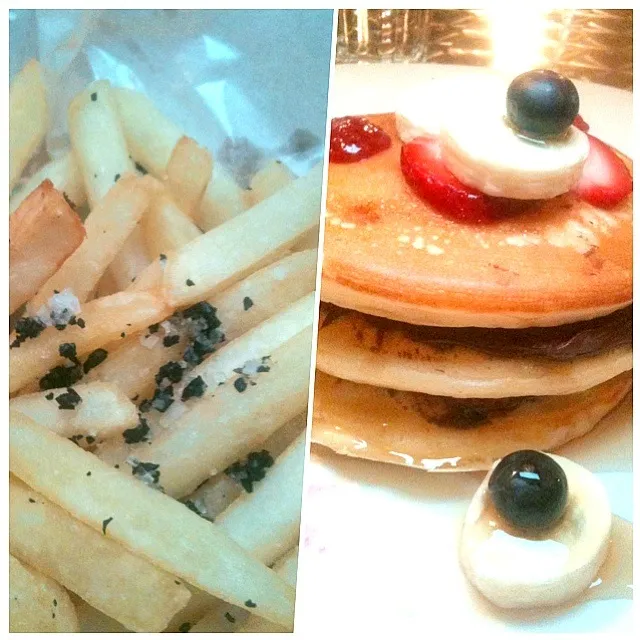 #truffle fries are fabulous. plus e pancakes: heaven.|Belinda Au Yongさん