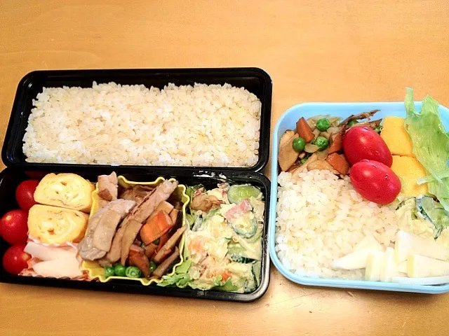 今日は学童保育は手作りお昼でお弁当がいらないことに、後から気づきました(･_･; だから今日は中学生＆自分弁当！|松浦有里さん