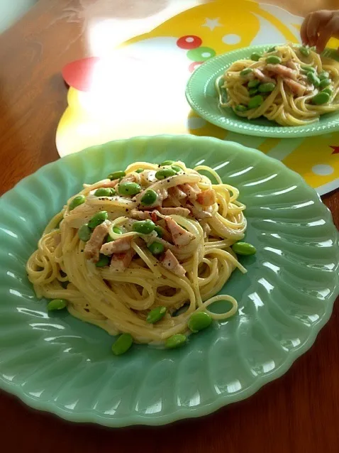 枝豆とベーコンのクリームパスタ|NYKさん