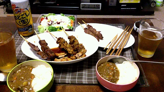 挽き肉のカレー焼き鳥サラダ|ｵｵﾂｶﾁｴさん