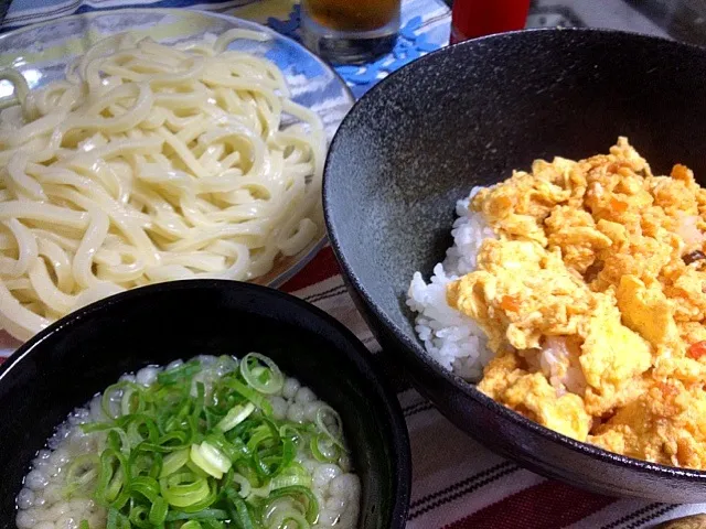 麻婆卵、つけうどん|ましおりさん