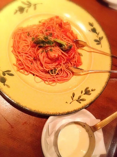 チキントマトパスタにチーズソース！|7aさん