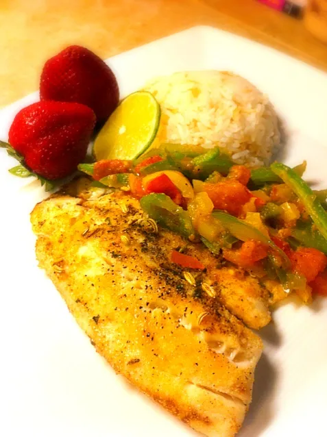 Baked Tilapia with Rice and Mixed Peppers|Joさん