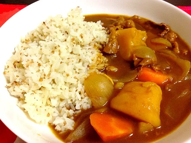 カレーライス(蕎麦の実ごはん)|mycoさん