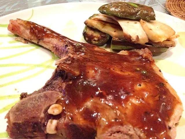 Again~Porkchop with grilled muchrooms and eggplants|toystory150780さん