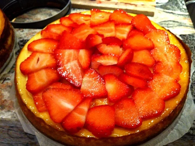 strawberries and choc chips cheesecake|roberto castiglioniさん