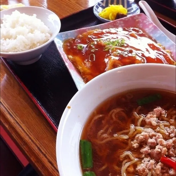 かに玉定食。台湾ラーメンとセット|Masさん