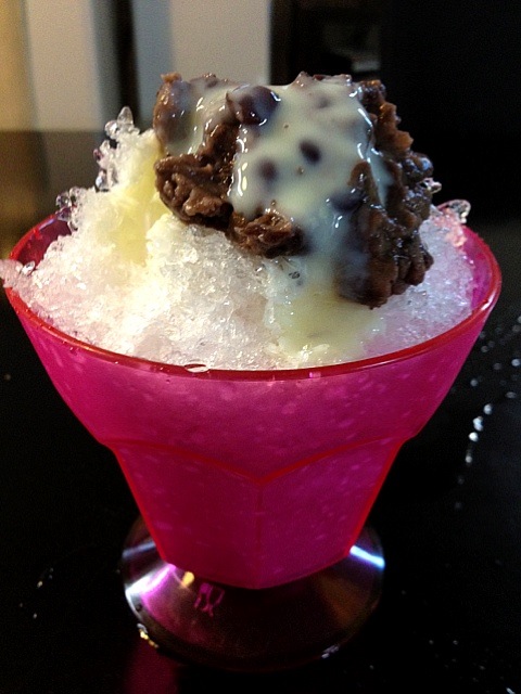 手作りかき氷 手作りみぞれあんこに練乳かけて Chocolat3 Snapdish スナップディッシュ Id R4q1va