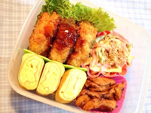 昨日のあまったポテサラで焼きコロッケ弁当|kysbooさん