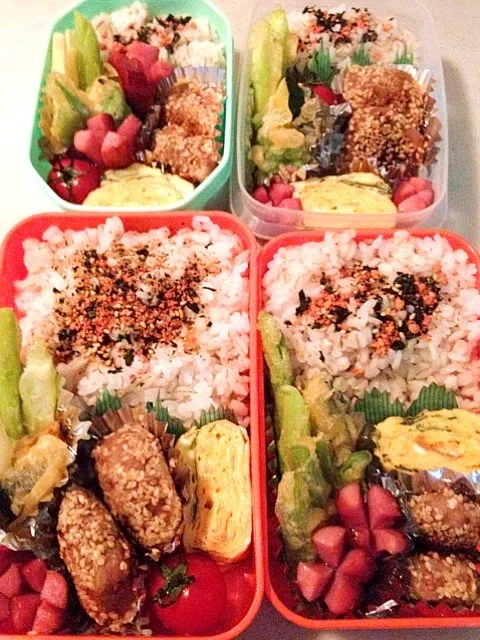 おはようございます。今日の四人分弁当(^O^)／|りんさん