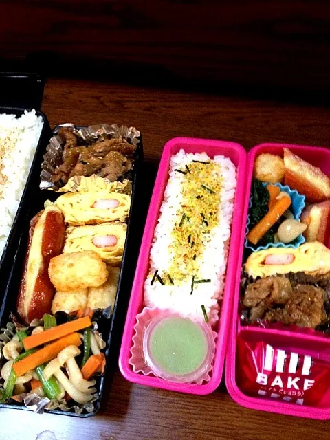 Snapdishの料理写真:旦那と小1弁当|あきこさん