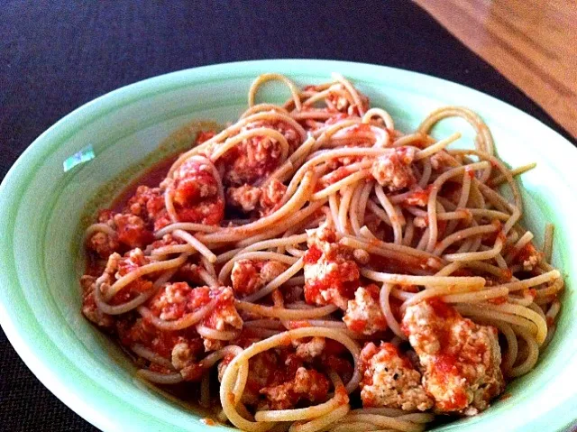 pasta with sauce and ground turkey|Andrew Fさん