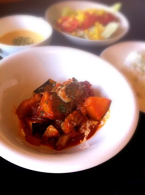 チキンとかぼちゃのトマト煮込み|かりんさん