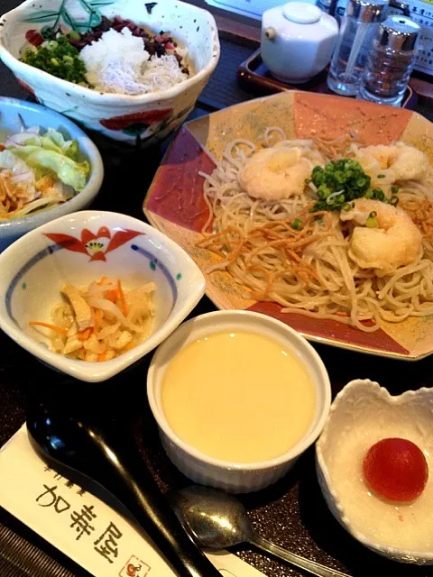 シラスの小丼と小エビ蕎麦ランチ|wildcat山猫さん