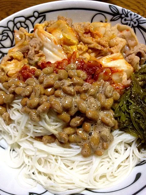 豚キム 納豆 メカブ チャンジャ素麺|annexさん