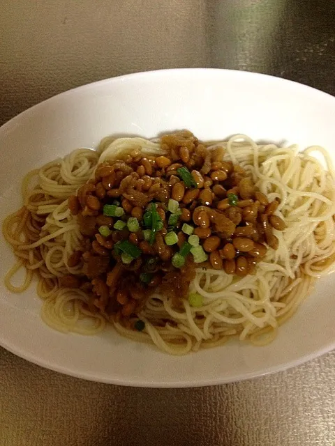 Snapdishの料理写真:今夜も速攻‼納豆素麺💦|ちいさん