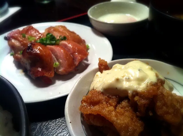 チキン南蛮と鶏の柚子胡椒醤油焼き。W鶏。|hirotomoさん