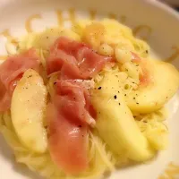 桃と生ハムの冷製パスタ|fukuさん