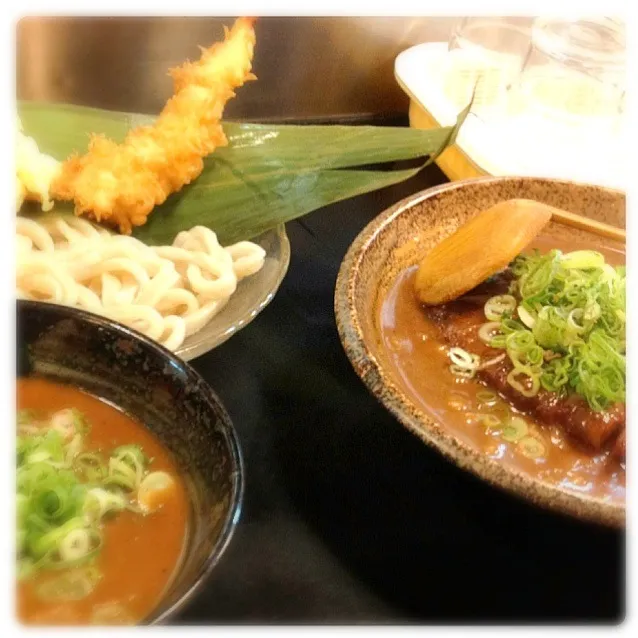 海老天つけカレーうどん&カツカレーうどん|つぐみさん