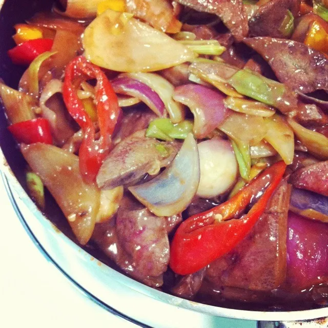 fry pork liver with onion&pepper|zhangyさん