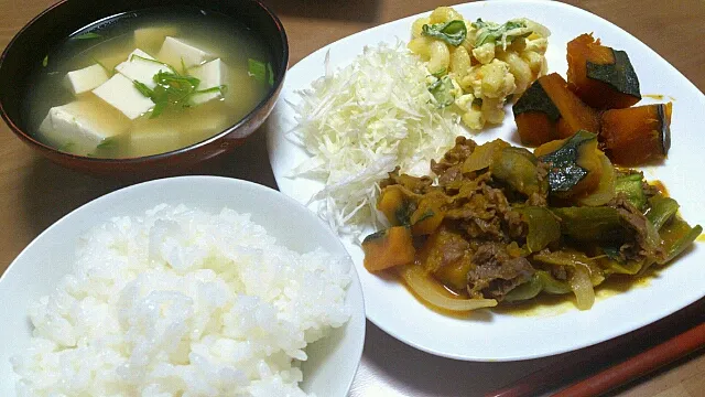 牛肉と夏野菜、かぼちゃの煮物|kirihara yuneさん