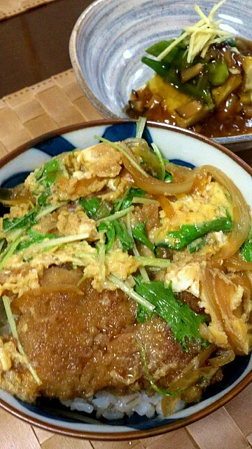 豆腐カツ丼と茄子のあんかけ|ミルチールさん