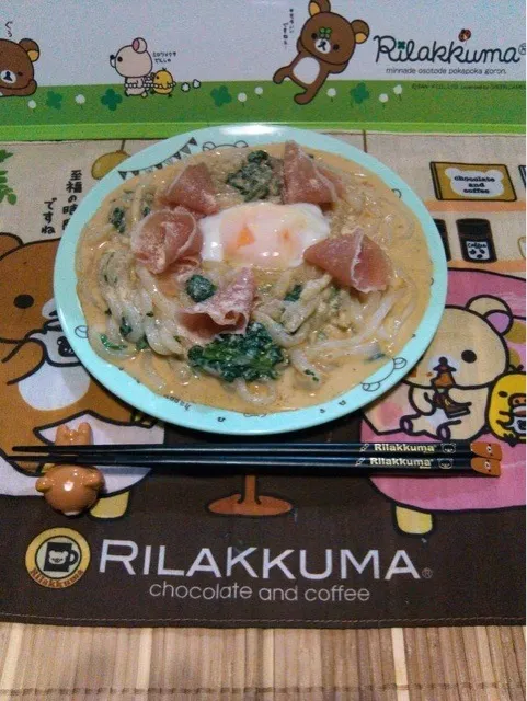 冷やしなんちゃってカルボナーラうどん|RINNさん