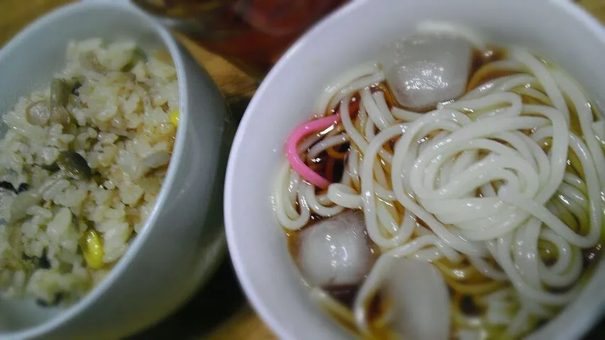 ひやむぎ と ツナ味噌炊き込みごはん|かっちぃさん