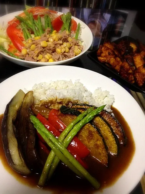 夏野菜カレーとタンドリーチキン|naoさん