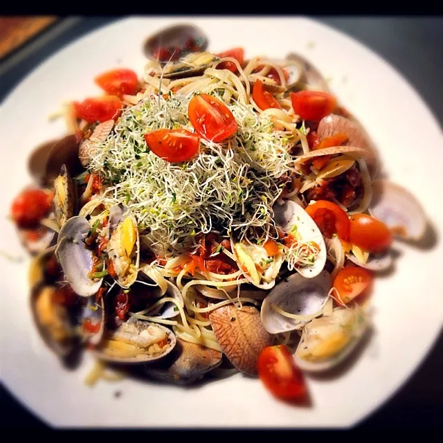 蛤蜊意麵小蕃茄汁Spaghetti Vongole with sweet tomato|jeanさん