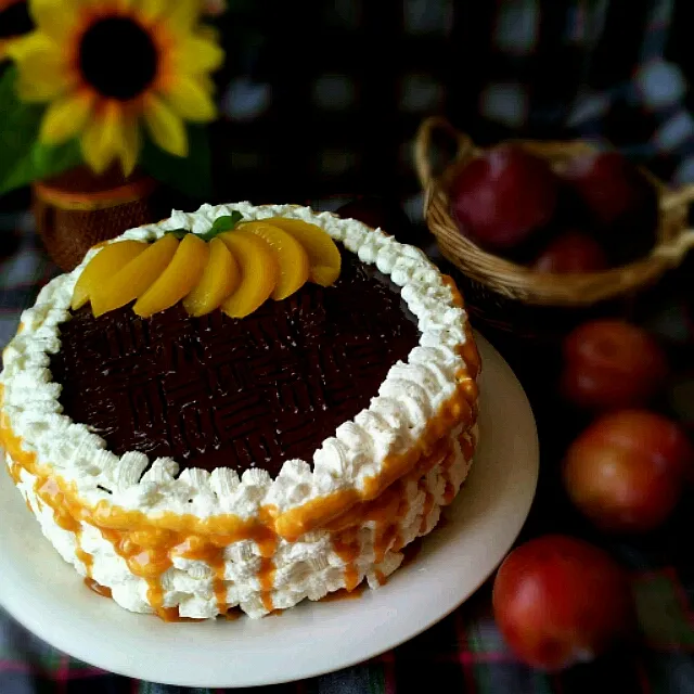 Yogurt Chocolate Cake with Salted Caramel Sauce and Cream Cheese frosting|My passion is here. Do follow me. ^^さん