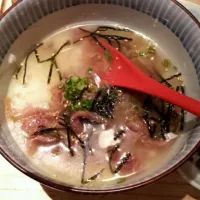 Snapdishの料理写真:鯵の青唐味噌漬の冷たいお茶漬け|なまはむさん