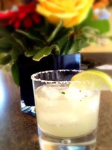 Jalepeno and mint margarita with anjeo tequila|michael anzelmoさん