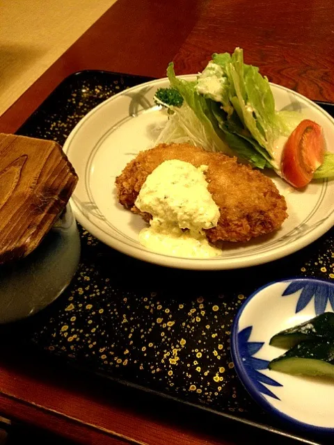 イカメンチ定食|わさびさん