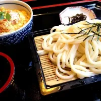 Snapdishの料理写真:うどんとカツ丼定食|さくらんさん