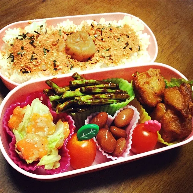 唐揚げ&塩麹炒め弁当|🍎ゆかりんご🍎さん