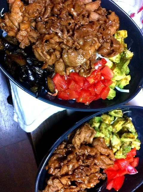 アボカド、トマト、ナス＆豚丼＊|dendenさん