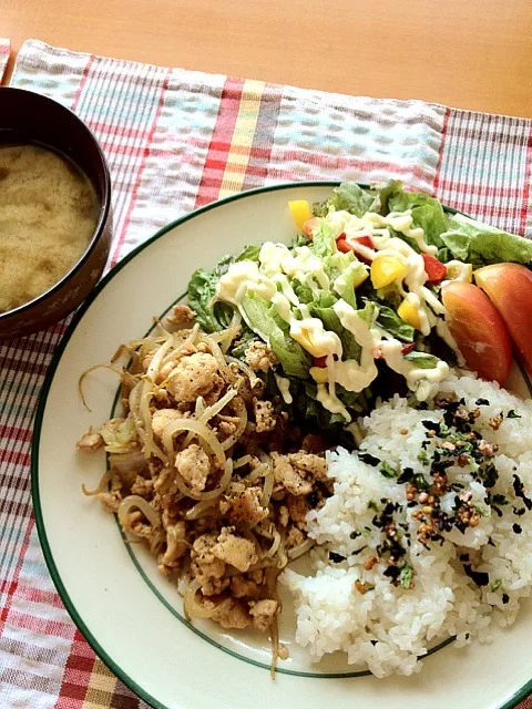 白菜ともやしの炒め物プレート。|はるるん。さん