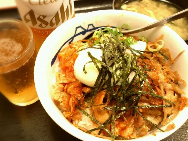 ビビン丼＋クリアアサヒ|ツツカメさん