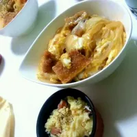 カツ丼、ポテトサラダ|あずさん