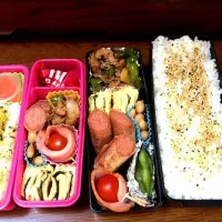 Snapdishの料理写真:旦那と小1弁当|あきこさん