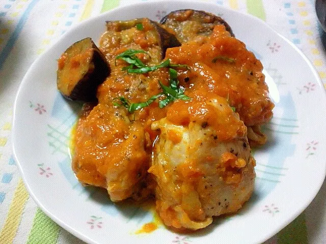 チキンとナスのトマトソース煮|めぐチー🌿さん