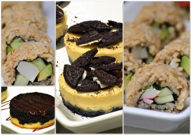 Snapdishの料理写真:Oreo cheesecakes & sushi|liisさん