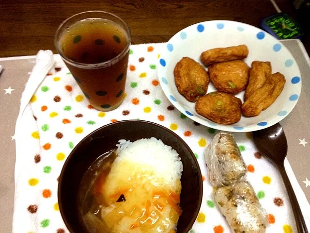 中華丼＆おにぎり＆薩摩揚げ|せいかさん